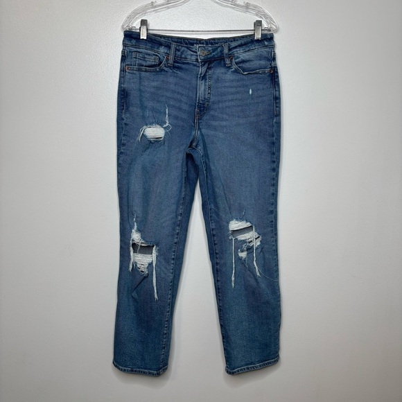 Old Navy Denim - Old Navy High Rise O.G. Loose Distressed Jeans Women’s 10‎ Blue Ripped Denim